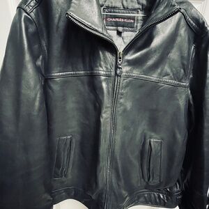 Charles Klein Men's Black Leather Jacket Size XL  Classic